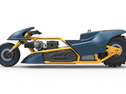 Top fuel Dirt dragster motorcycle Scale 1 to 25 3D Print Model