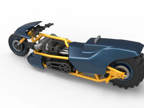 Top fuel Dirt dragster motorcycle Scale 1 to 25 3D Print Model