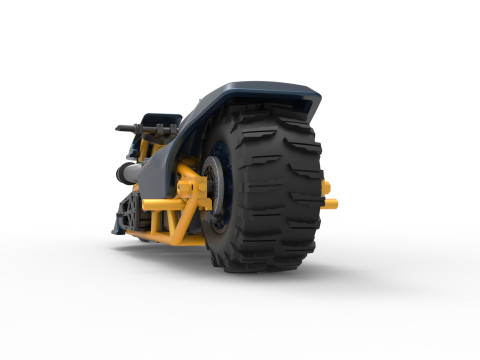 Top fuel Dirt dragster motorcycle Scale 1 to 25 3D Baskı Modeli