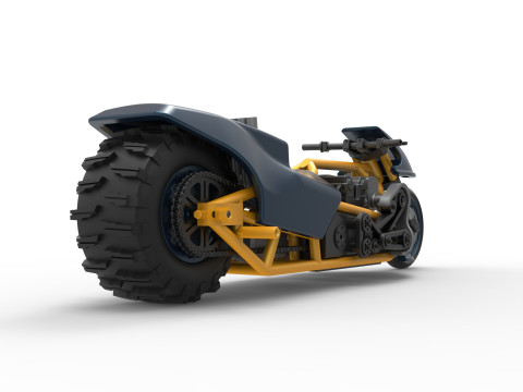 Top fuel Dirt dragster motorcycle Scale 1 to 25 3D Baskı Modeli
