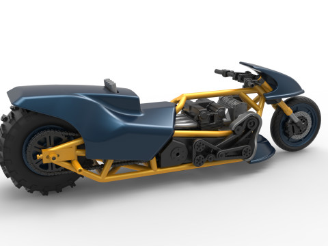 Top fuel Dirt dragster motorcycle Scale 1 to 25 3D Baskı Modeli