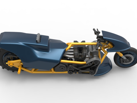 Top fuel Dirt dragster motorcycle Scale 1 to 25 3D Baskı Modeli
