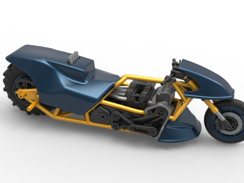 Top fuel Dirt dragster motorcycle Scale 1 to 25 3D Baskı Modeli