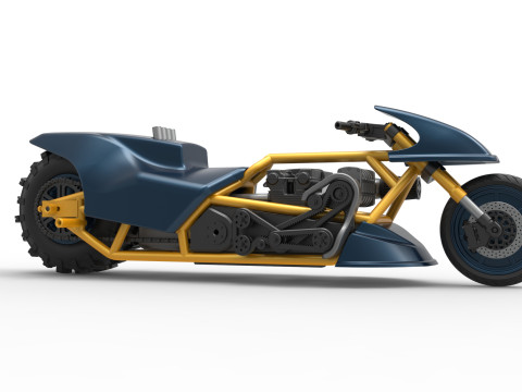 Top fuel Dirt dragster motorcycle Scale 1 to 25 3D Baskı Modeli