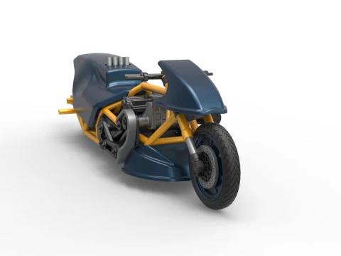 Top fuel Dirt dragster motorcycle Scale 1 to 25 3D Print Model