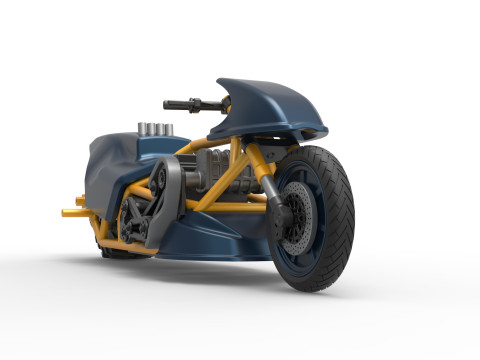 Top fuel Dirt dragster motorcycle Scale 1 to 25 3D Baskı Modeli