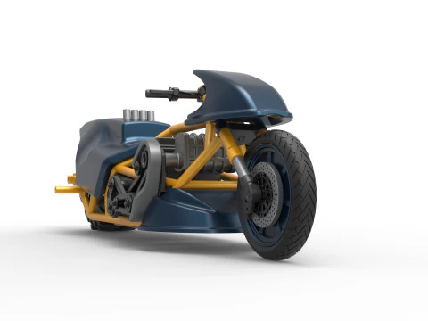 Top fuel Dirt dragster motorcycle Scale 1 to 25 3D Print Model