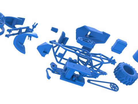 Top fuel Dirt dragster motorcycle Scale 1 to 25 3D Baskı Modeli