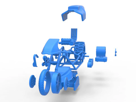 Top fuel Dirt dragster motorcycle Scale 1 to 25 3D Print Model