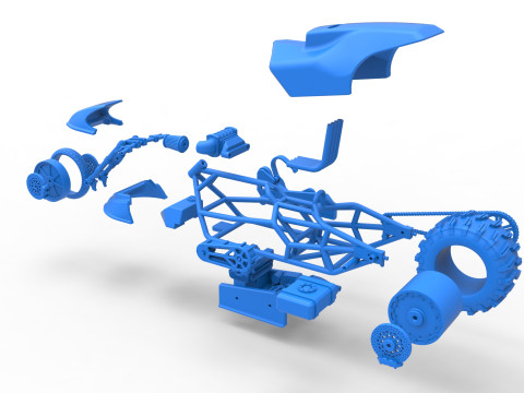 Top fuel Dirt dragster motorcycle Scale 1 to 25 3D Baskı Modeli