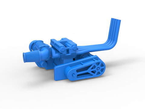 Engine of Top fuel Dirt dragster motorcycle Scale 1 to 25 3D प्रिंट मॉडल