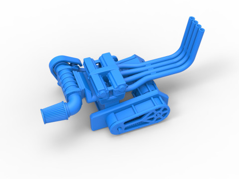 Engine of Top fuel Dirt dragster motorcycle Scale 1 to 25 3D-printmodel