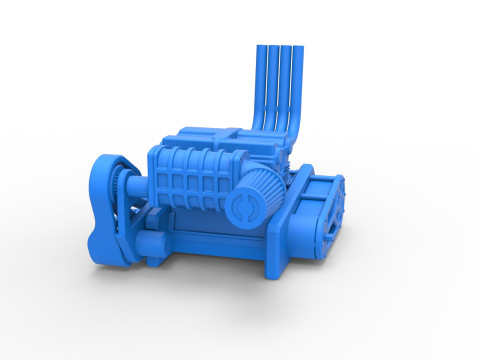 Engine of Top fuel Dirt dragster motorcycle Scale 1 to 25 3D-printmodel