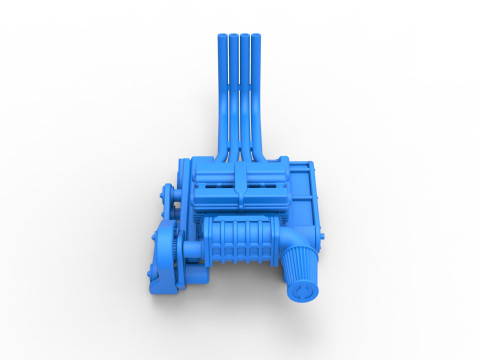 Engine of Top fuel Dirt dragster motorcycle Scale 1 to 25 3D-printmodel