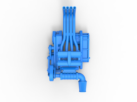Engine of Top fuel Dirt dragster motorcycle Scale 1 to 25 3D-printmodel