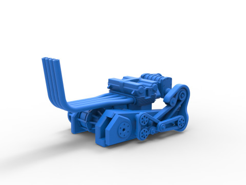Engine of Top fuel Dirt dragster motorcycle Scale 1 to 25 3D-printmodel