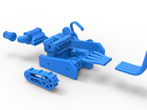 Engine of Top fuel Dirt dragster motorcycle Scale 1 to 25 3D-printmodel