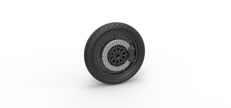 Front wheel of Top fuel Dirt dragster motorcycle Scale 1 to 25 3D Baskı Modeli .c4d .max .obj .3ds .fbx .stl .blend 