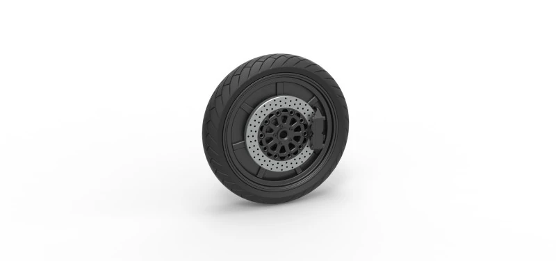 Front wheel of Top fuel Dirt dragster motorcycle Scale 1 to 25 3D Print Model .c4d .max .obj .3ds .fbx .stl .blend