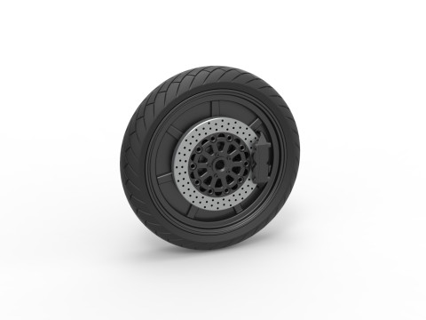Front wheel of Top fuel Dirt dragster motorcycle Scale 1 to 25 3D 프린트 모델