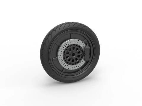 Переднє колесо мотоцикла Top Fuel Dirt Dragster Шкала від 1 до 25 3D Принт Модель