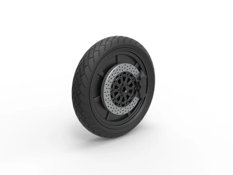 Front wheel of Top fuel Dirt dragster motorcycle Scale 1 to 25 3D Print Model
