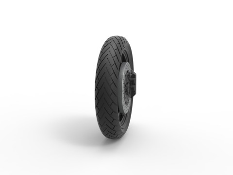 Front wheel of Top fuel Dirt dragster motorcycle Scale 1 to 25 3D Baskı Modeli