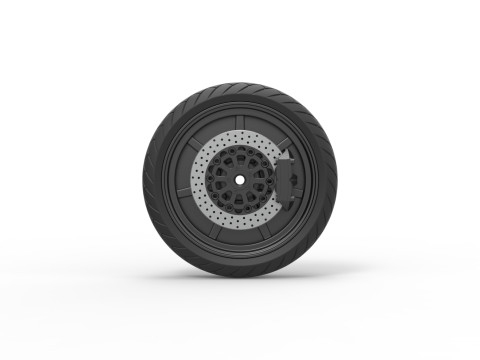 Front wheel of Top fuel Dirt dragster motorcycle Scale 1 to 25 3D Baskı Modeli