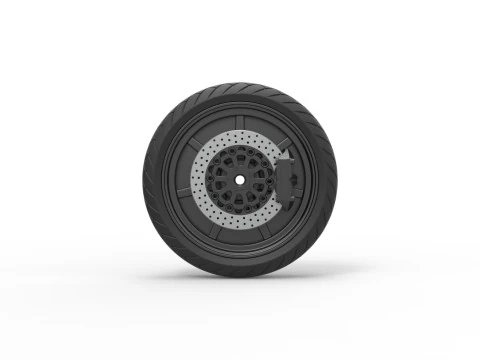 Front wheel of Top fuel Dirt dragster motorcycle Scale 1 to 25 3D Print Model