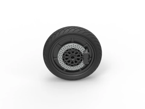 Front wheel of Top fuel Dirt dragster motorcycle Scale 1 to 25 3D Print Model