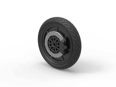 Front wheel of Top fuel Dirt dragster motorcycle Scale 1 to 25 3D Baskı Modeli