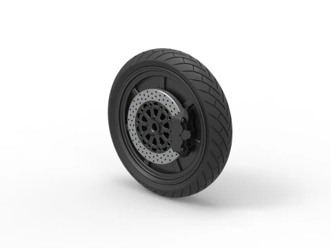 Front wheel of Top fuel Dirt dragster motorcycle Scale 1 to 25 3D Print Model