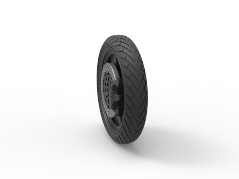 Front wheel of Top fuel Dirt dragster motorcycle Scale 1 to 25 3D Baskı Modeli