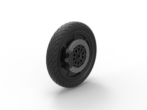 Front wheel of Top fuel Dirt dragster motorcycle Scale 1 to 25 3D Baskı Modeli