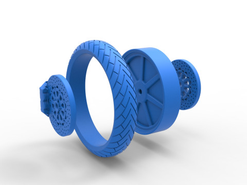 Front wheel of Top fuel Dirt dragster motorcycle Scale 1 to 25 3D Baskı Modeli