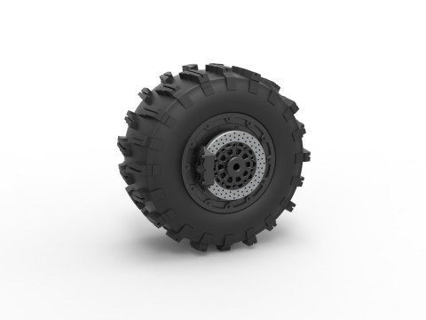 Rear wheel of Top fuel Dirt dragster motorcycle Scale 1 to 25 Modello di stampa 3D