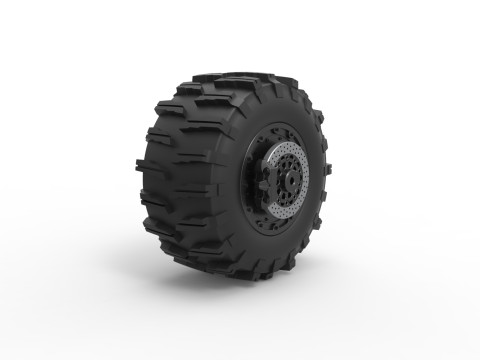 Rear wheel of Top fuel Dirt dragster motorcycle Scale 1 to 25 3D Принт Модель