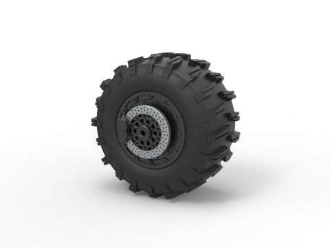 Rear wheel of Top fuel Dirt dragster motorcycle Scale 1 to 25 3D Принт Модель