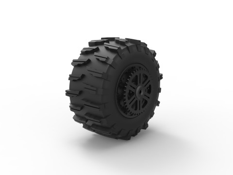 Rear wheel of Top fuel Dirt dragster motorcycle Scale 1 to 25 3D Принт Модель