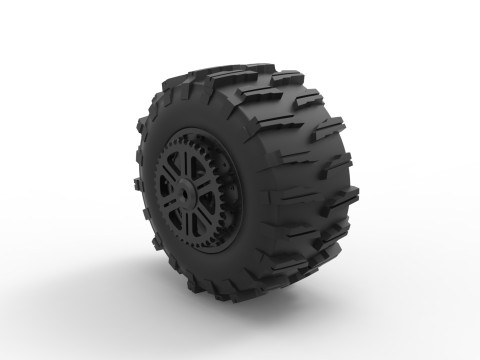 Rear wheel of Top fuel Dirt dragster motorcycle Scale 1 to 25 3D Принт Модель