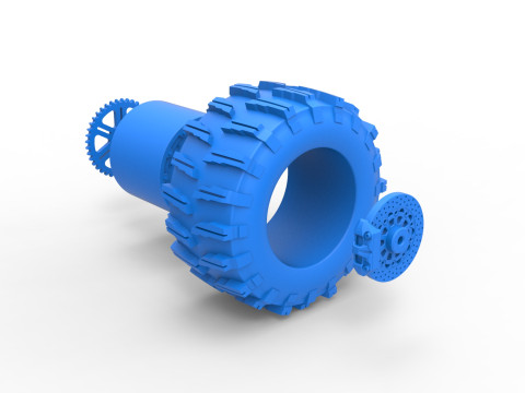Rear wheel of Top fuel Dirt dragster motorcycle Scale 1 to 25 3D Принт Модель