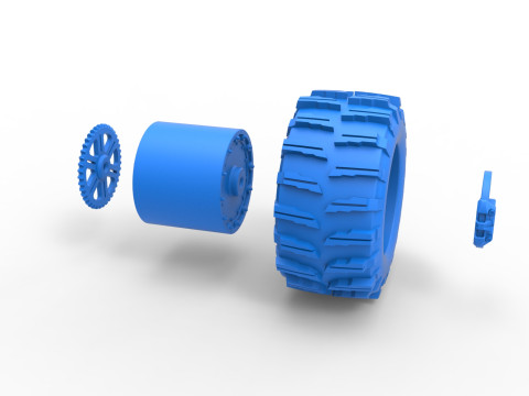 Rear wheel of Top fuel Dirt dragster motorcycle Scale 1 to 25 3D Принт Модель