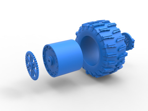 Rear wheel of Top fuel Dirt dragster motorcycle Scale 1 to 25 3D Принт Модель