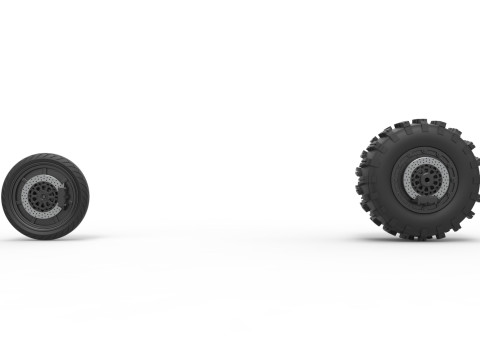 Wheel Set of Top fuel Dirt dragster motorcycle Scale 1 to 25 3D Принт Модель
