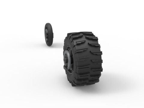 Wheel Set of Top fuel Dirt dragster motorcycle Scale 1 to 25 3D Принт Модель