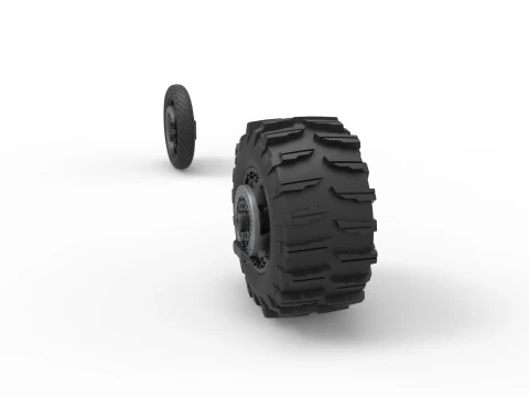 Wheel Set of Top fuel Dirt dragster motorcycle Scale 1 to 25 3D Print Model