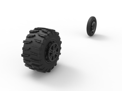 Wheel Set of Top fuel Dirt dragster motorcycle Scale 1 to 25 3D Принт Модель