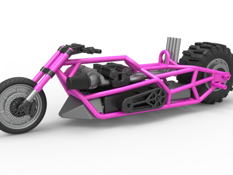 Top fuel Dirt dragster motorcycle Base Scale 1 to 25 3D-printmodel