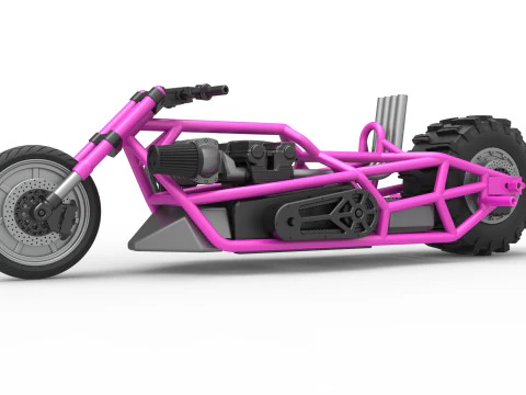 Top fuel Dirt dragster motorcycle Base Scale 1 to 25 3D Print Model