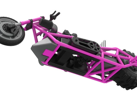 Top fuel Dirt dragster motorcycle Base Scale 1 to 25 3D Print Model